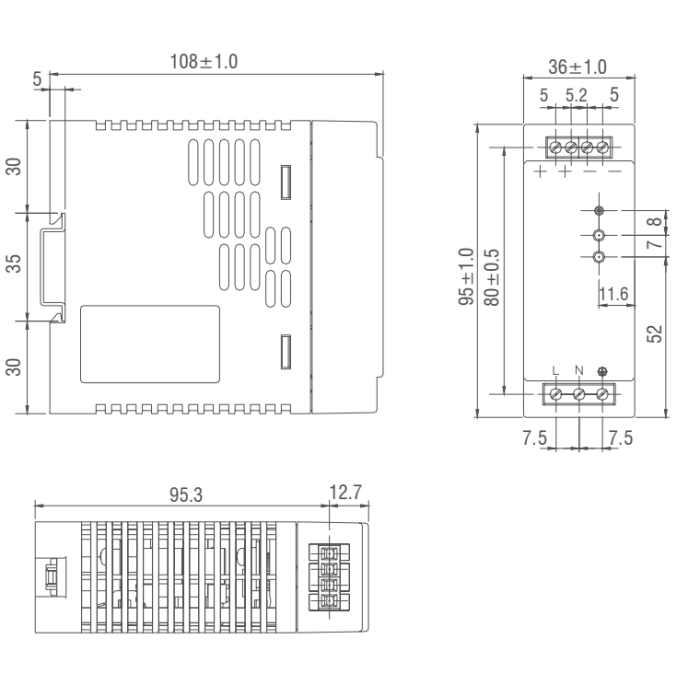 Блок живлення IMO BPS-1 30 Вт 24В DC 1.3 А - BPS-1-30-24DC