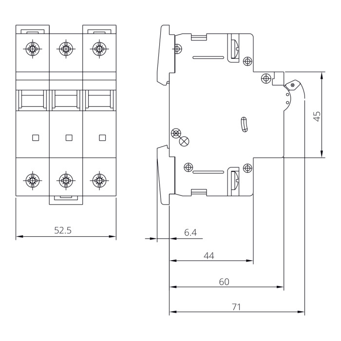 Модульний автоматичний вимикач ISKRA RI63 3P D10A 10kA