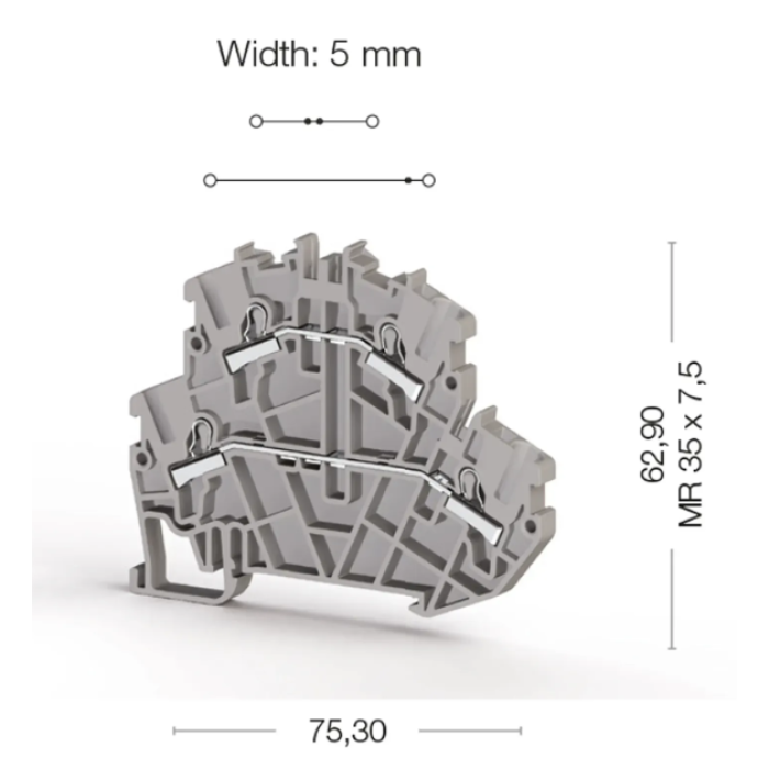 Клема Klemsan PYK Дворівнева 2.5 мм - 0.0.0.3.07179