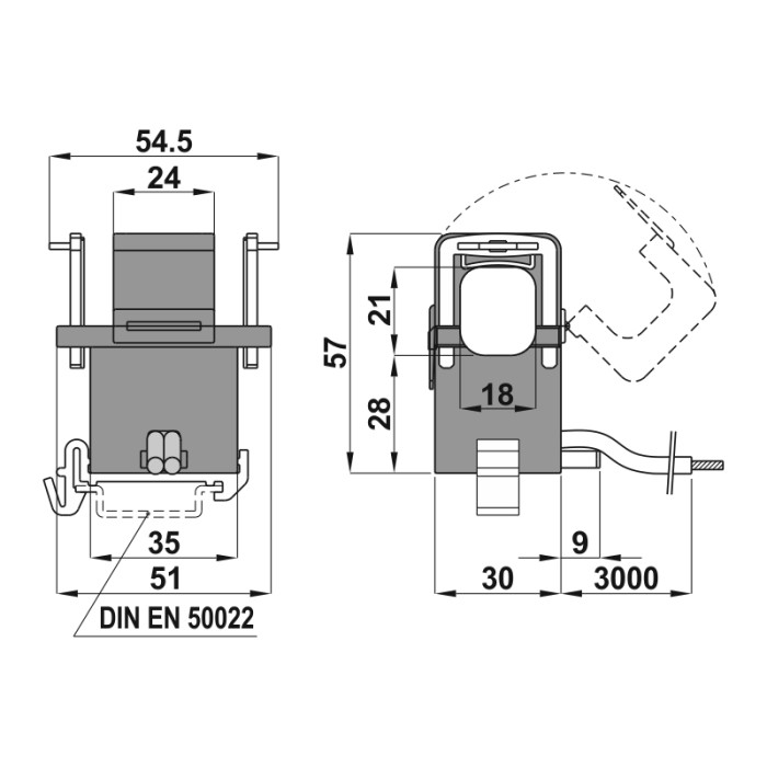 Трансформатор струму роз'ємний FRER TAA018 60 А 18 × 21 60/1 - TAA018060X01