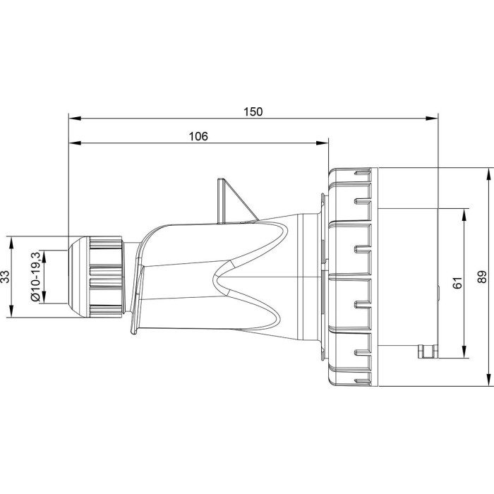 Вилка кабельна IDE MUNDIAL 3P+N+E 16 А 200/346–240/415 В IP66-67 - 03603