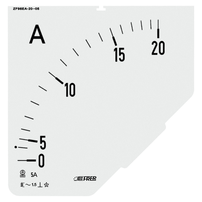 Шкала амперметра FRER ZF 20/5А В - ZF96EAX020X05