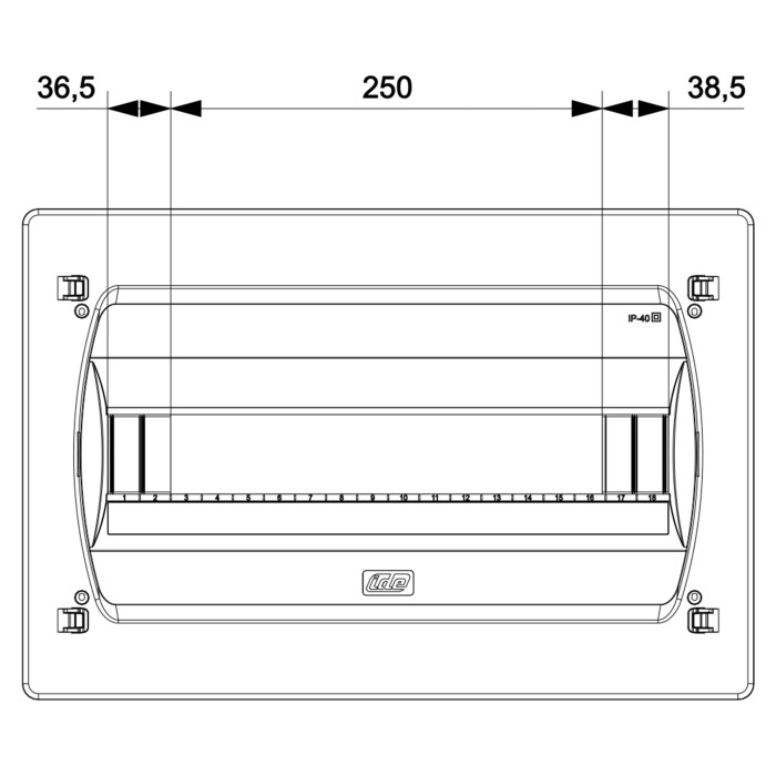GPE18PT/PH/RR Корпус розподільчий GOLD, 1x18 модулів, прозорі двері, IP40