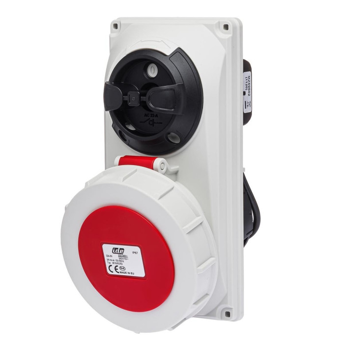 Розетка вбудована з механічним блокуванням IDE MUNDIAL 3P+N+E 32 А 200/346–240/415 В IP67 - 03816