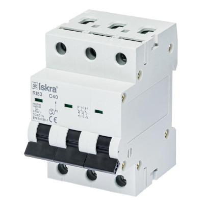 Модульний автоматичний вимикач ISKRA RI53 3P C40A 6кА