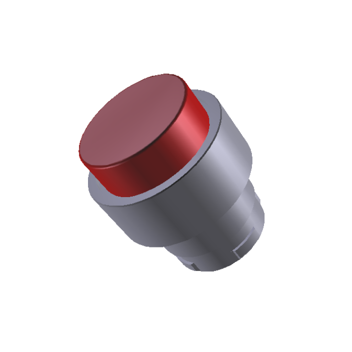 ECX 1181 Кнопка виступаюча з підсвічуванням, з фіксацією, червона