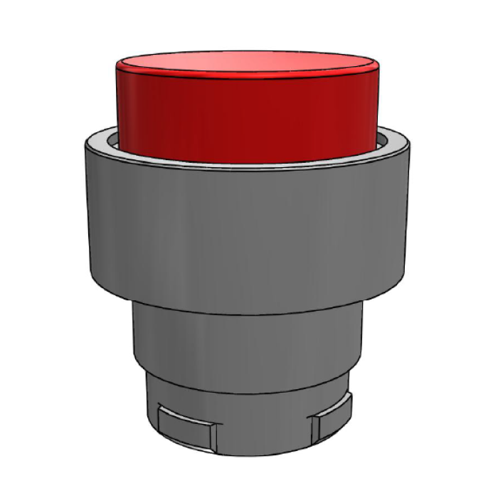 ECX 1181 Кнопка виступаюча з підсвічуванням, з фіксацією, червона
