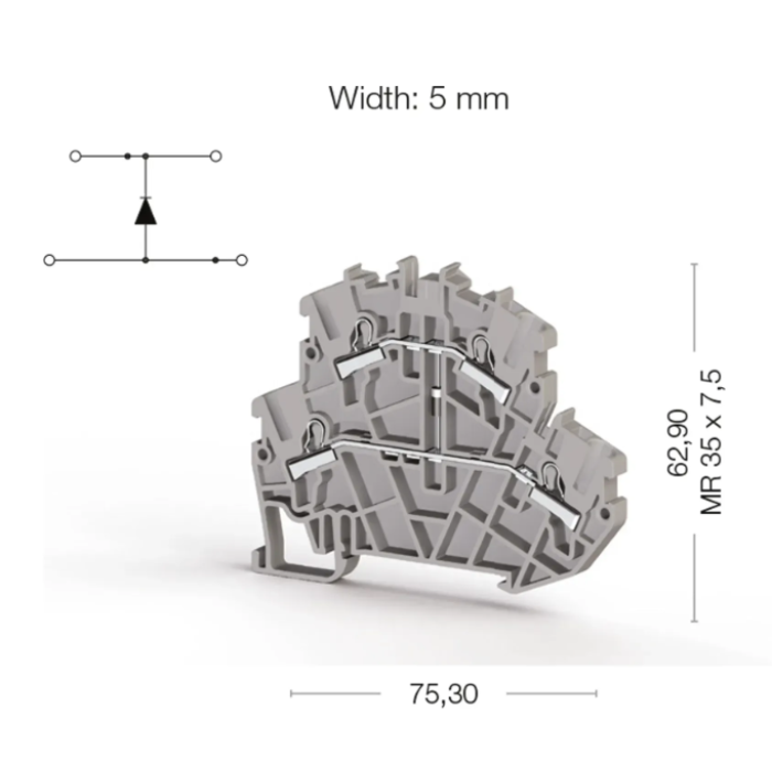Клема Klemsan PYK Діодна 2.5 мм - 0.0.0.3.07379