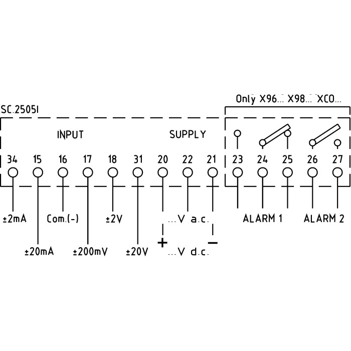 Вольтметр цифровий FRER X98 96 × 48 20–60 AC/DC В ±200 мВ - X98MS6PROGXXL