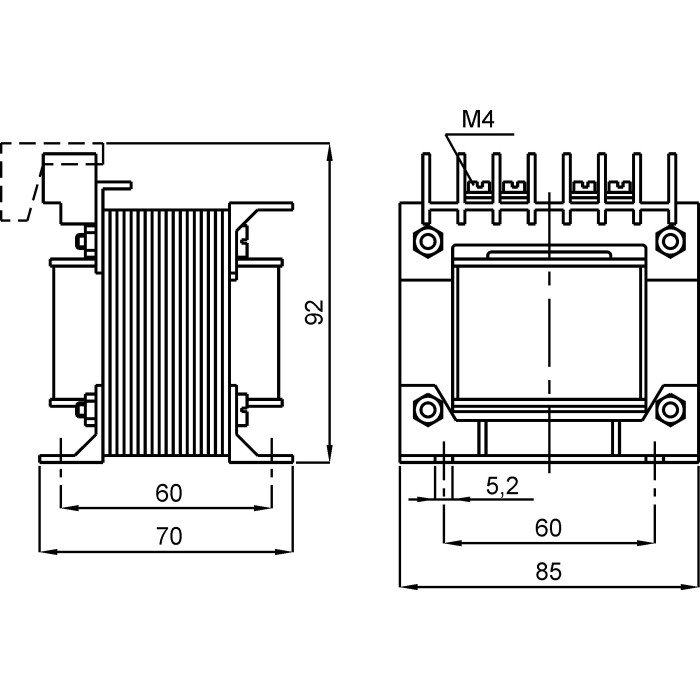 TTV006380VCO Трансформатор напруги DIN, 380v3/110v3В 3VA