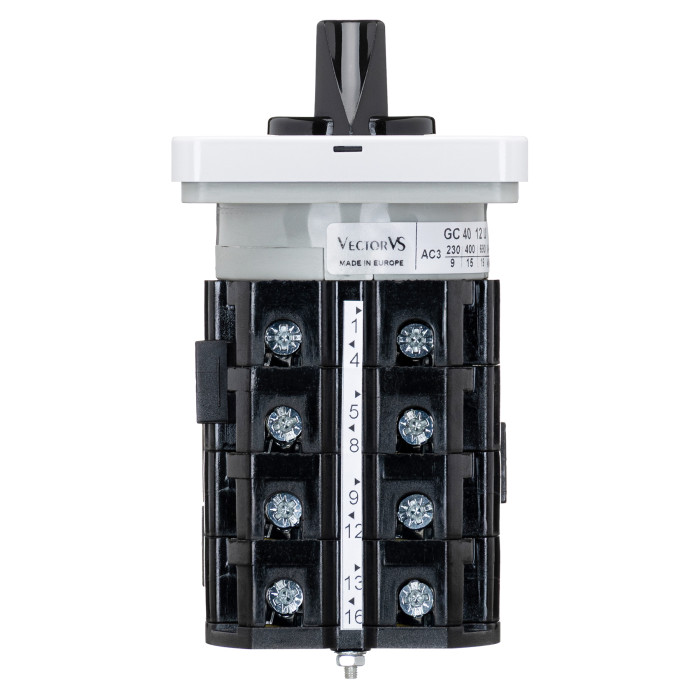 Кулачковий перемикач GC 40A схема 12 (0-Y-Δ)