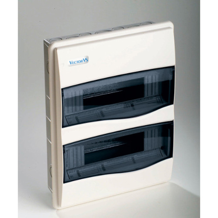 Щит вбудований CAPA 2x12 (24 мод.), IP40, проз. двері, з N і PE шинами