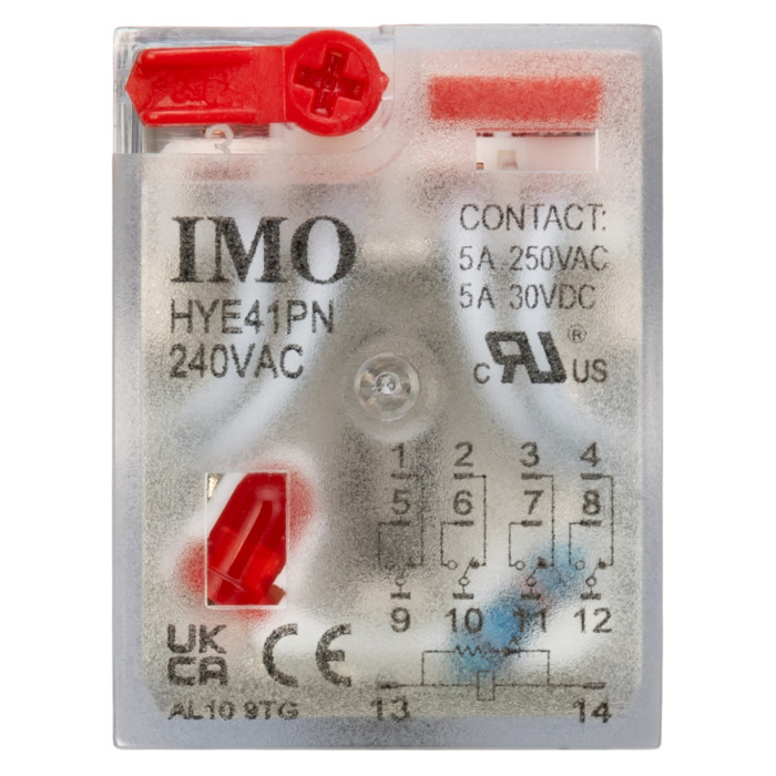 Проміжне реле IMO 4PCO, 5A, 240VAC, LED - HYE41PN240AC