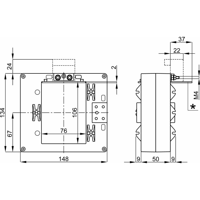 Трансформатор струму вимірювальний FRER TAT106 4000 А 106 × 76 4000/5 - TAT1064K0X05