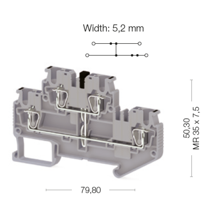 Клема Klemsan SRD Дворівнева 2.5 мм - 0.0.0.3.11519