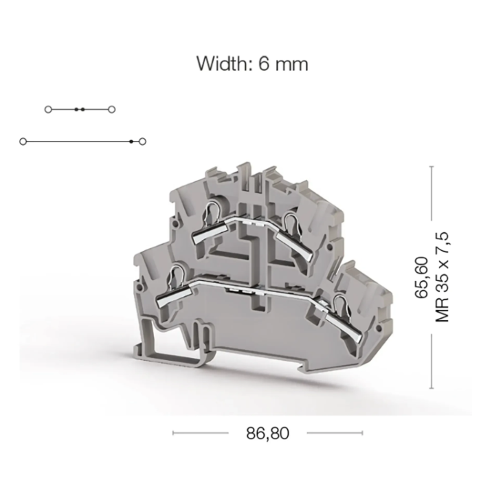 Клема Klemsan PYK Дворівнева 4 мм - 0.0.0.3.07579